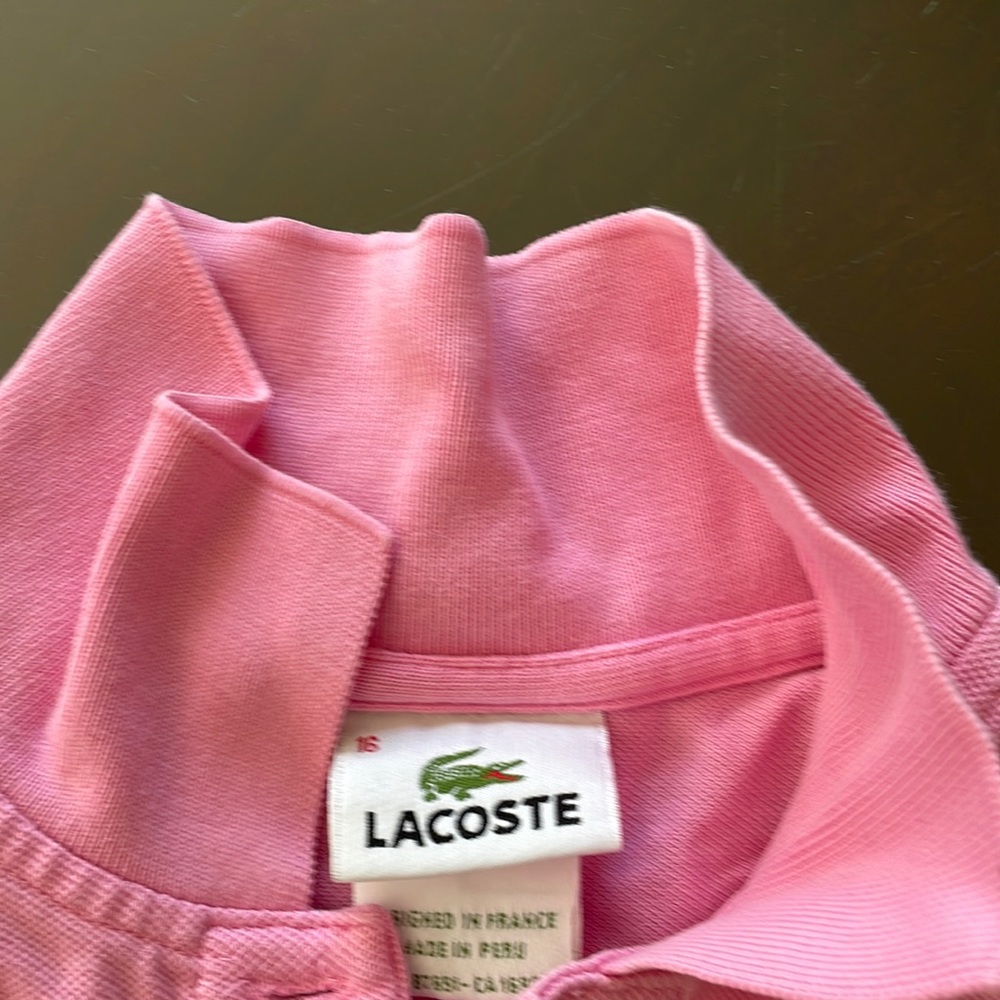 Lacoste Pink long sleeve Polo